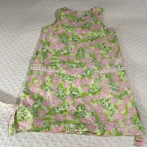 Lilly Pulitzer girls 10 pink green floral tiger print shift dress
